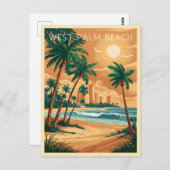 ヴィンテージウェストパームビーチ、フロリダ ポストカード (正面/裏面)