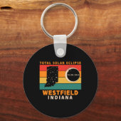 ヴィンテージウェストフィールドインディアナ太陽のトータルEclipse 2024 キーホルダー (正面)