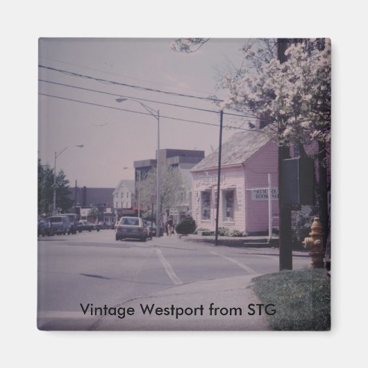 ヴィンテージウェストポートマグネット – 注目すべきブックショップ マグネット (正面)