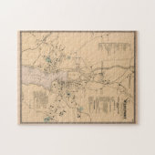 ヴィンテージウェストポートCTの地図(1867) ジグソーパズル (横)