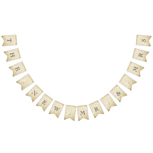 ヴィンテージウェディングの新人夫妻 バンティングフラッグ (全)