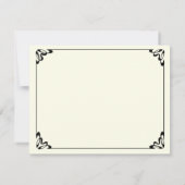 ヴィンテージウェディングの新婚夫婦、幸せな花嫁と新郎 案内状 (裏面)