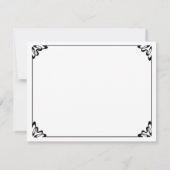 ヴィンテージウェディングの花嫁と新郎　新婚夫婦がケーキをカット 案内状 (裏面)