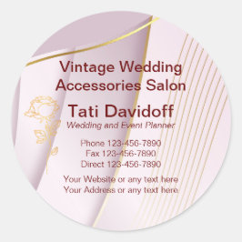 ヴィンテージウェディングアクセサリーサロンゴールデン薄紫 ラウンドシール