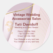 ヴィンテージウェディングアクセサリーサロンゴールデン薄紫 ラウンドシール (正面)