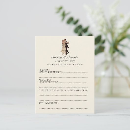ヴィンテージウェディングアドライブカードアドバイス1920のテーマ アドバイスカード (スタンド正面)