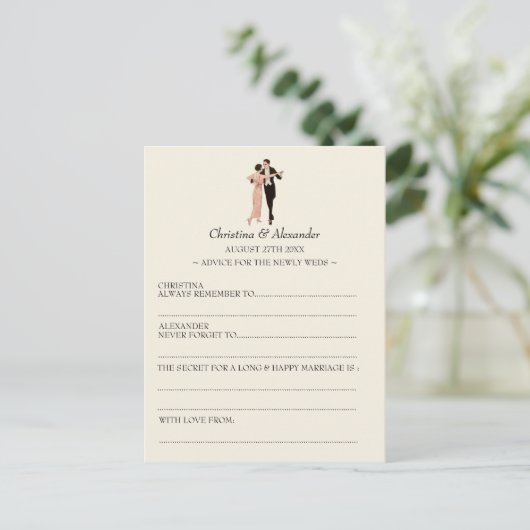 ヴィンテージウェディングアドライブカードアドバイス1920のテーマ アドバイスカード (スタンド正面)