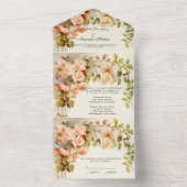 ヴィンテージウェディングアンティークガーデンバラフラワーズフローラ オールインワン招待状 (内側)