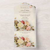 ヴィンテージウェディングアンティークガーデンバラ花 オールインワン招待状 (内側)