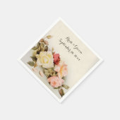 ヴィンテージウェディングアンティークガーデンバラ花 スタンダードカクテルナプキン (角)