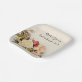 ヴィンテージウェディングアンティークガーデンバラ花 ペーパープレート (傾斜あり)