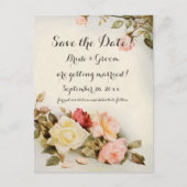 ヴィンテージウェディングアンティークガーデンバラ花 ポストカード (正面)