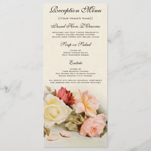 ヴィンテージウェディングアンティークガーデンバラ花 メニュー (正面)