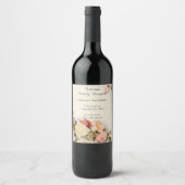 ヴィンテージウェディングアンティークガーデンバラ花 ワインラベル (正面)