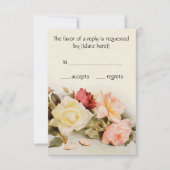 ヴィンテージウェディングアンティークガーデンバラ花 出欠カード (正面)