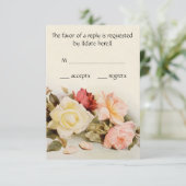 ヴィンテージウェディングアンティークガーデンバラ花 出欠カード (スタンド正面)