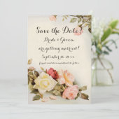 ヴィンテージウェディングアンティークガーデンバラ花 招待状 (スタンド正面)