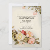 ヴィンテージウェディングアンティークガーデンバラ花 招待状 (裏面)