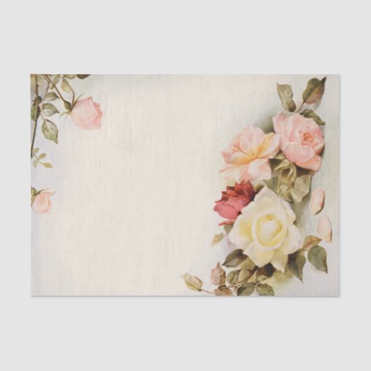 ヴィンテージウェディングアンティークガーデンバラ花 薄葉紙 (正面)
