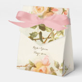 ヴィンテージウェディングアンティークピンクローズフラワー フェイバーボックス (正面サイド)