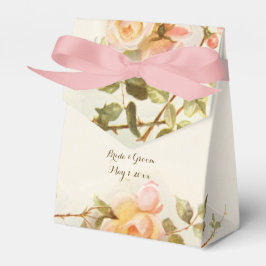 ヴィンテージウェディングアンティークピンクローズフラワー フェイバーボックス