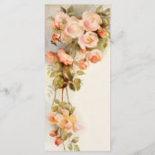 ヴィンテージウェディングアンティークピンクローズフラワー メニュー (裏面)