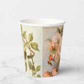 ヴィンテージウェディングアンティークピンクローズフラワー 紙コップ (右)