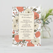 ヴィンテージウェディングアールヌーボーフローラ 招待状 (スタンド正面)