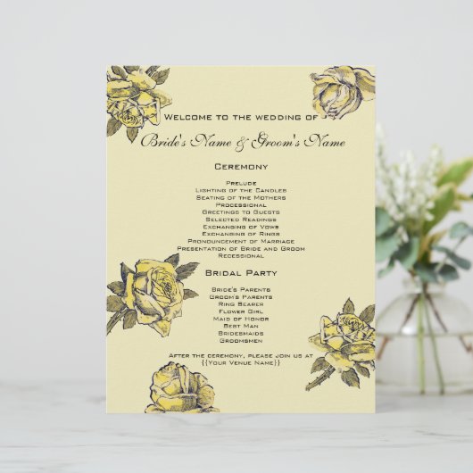 ヴィンテージウェディングイエローアンティークガーデンバラリース (スタンド正面)