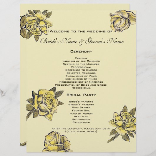 ヴィンテージウェディングイエローアンティークガーデンバラリース (正面/裏面)