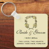 ヴィンテージウェディングイエローアンティークガーデンバラリース キーホルダー (正面)