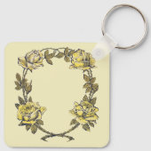 ヴィンテージウェディングイエローアンティークガーデンバラリース キーホルダー (裏面)