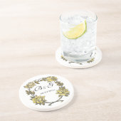 ヴィンテージウェディングイエローアンティークガーデンバラリース コースター (側面)