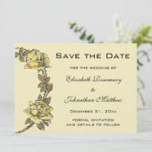 ヴィンテージウェディングイエローアンティークガーデンバラリース セーブザデート (スタンド正面)