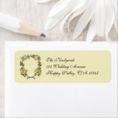 ヴィンテージウェディングイエローアンティークガーデンバラリース ラベル (インサイチュ)