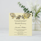 ヴィンテージウェディングイエローアンティークガーデンバラリース 招待状 (スタンド正面)