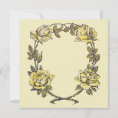 ヴィンテージウェディングイエローアンティークガーデンバラリース 招待状 (裏面)