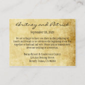 ヴィンテージウェディングインサート披露宴カード エンクロージャーカード (裏面)