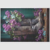 ヴィンテージウェディングカウボーイブーツデコパージュ 薄葉紙 (正面)