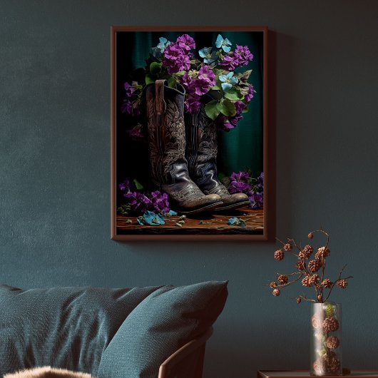 ヴィンテージウェディングカウボーイブーツデコパージュ 薄葉紙