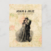 ヴィンテージウェディングカスタマイズ可能な古いファッションドカップル ポストカード (正面)