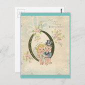 ヴィンテージウェディングカップル ポストカード (正面/裏面)