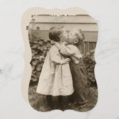 ヴィンテージウェディングキス、婚約パーティ招待状 招待状 (正面/裏面)