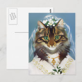 ヴィンテージウェディングキャットポストカード ポストカード (正面/裏面)