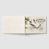 ヴィンテージウェディングキャリッジバーラップ結婚テクスチャ ゲストブック (全面)