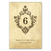 ヴィンテージウェディングクレストオールド紙アンティーク ビクトリアン テーブルナンバー (正面)