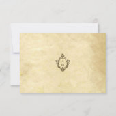 ヴィンテージウェディングクレストモノグラムアンティークオールド紙 出欠カード (裏面)