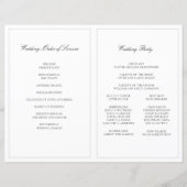 ヴィンテージウェディングクレスト折り畳み結婚式 プログラム (裏面)