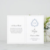 ヴィンテージウェディングクレスト折り畳み結婚式 プログラム (スタンド正面)