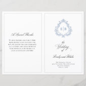 ヴィンテージウェディングクレスト折り畳み結婚式 プログラム (正面)